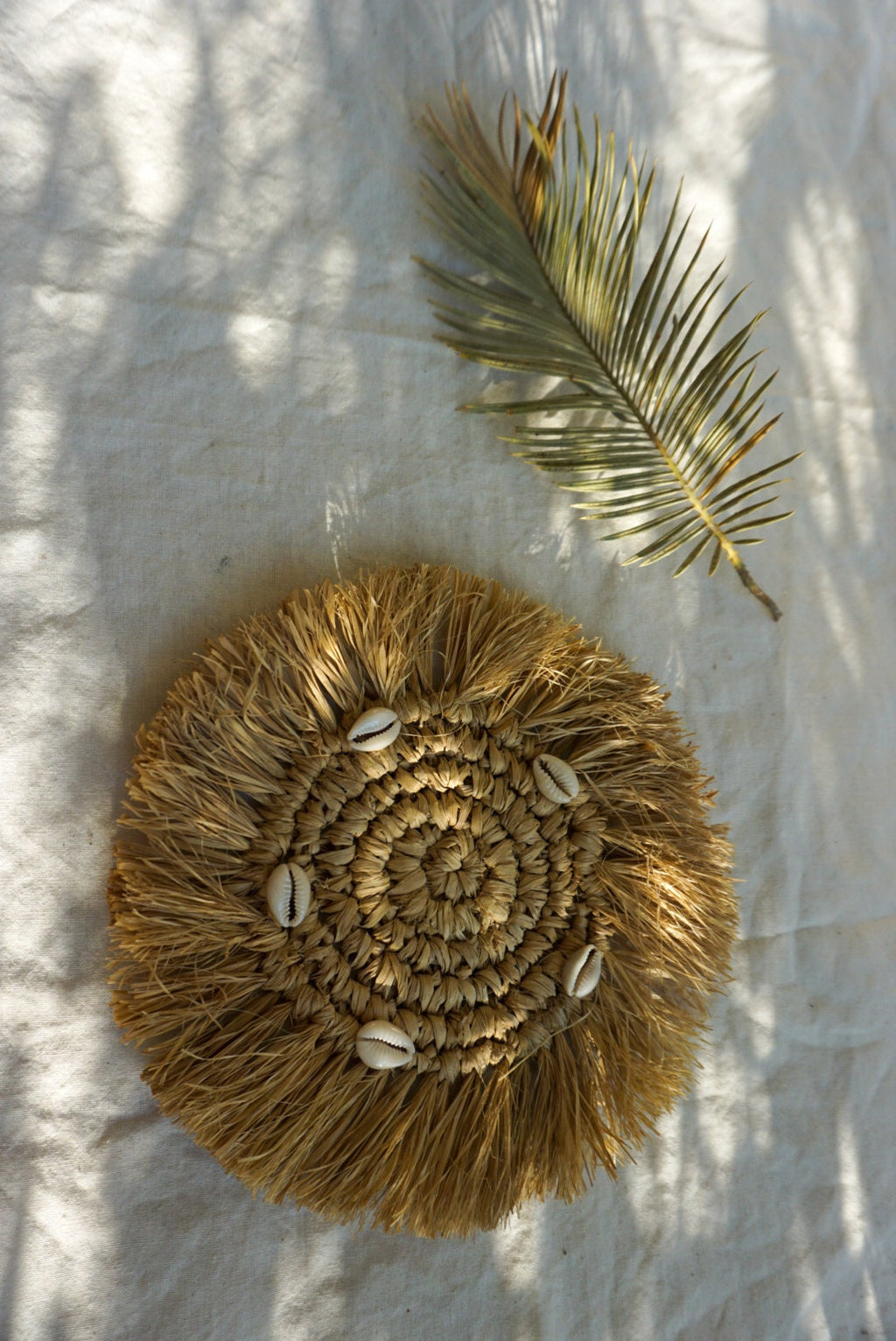 Handmade Raffia Shell Coasters