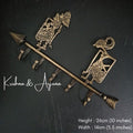 KRISHNA and ARJUNA vintage brass hook | Javanese ethnic solid brass hook | Javanese Traditional figure brass hook | vintage look brass hook