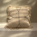 White Boho Pillow Cover with Fringe