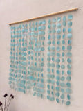 Sea Blue Capiz Shell Beach Boho Wall Hanging Decor