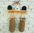 Set of 2 Jute Hanging Baskets – Large Natural Twine Storage
