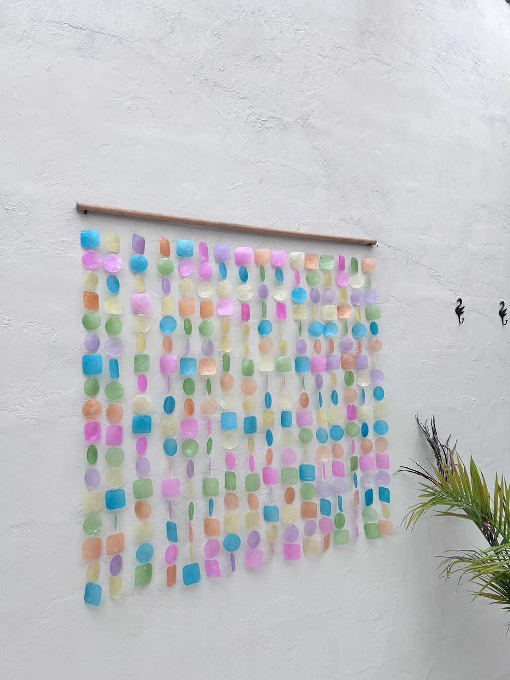 Rainbow Pastel Capiz Shell Wall Hanging Decor