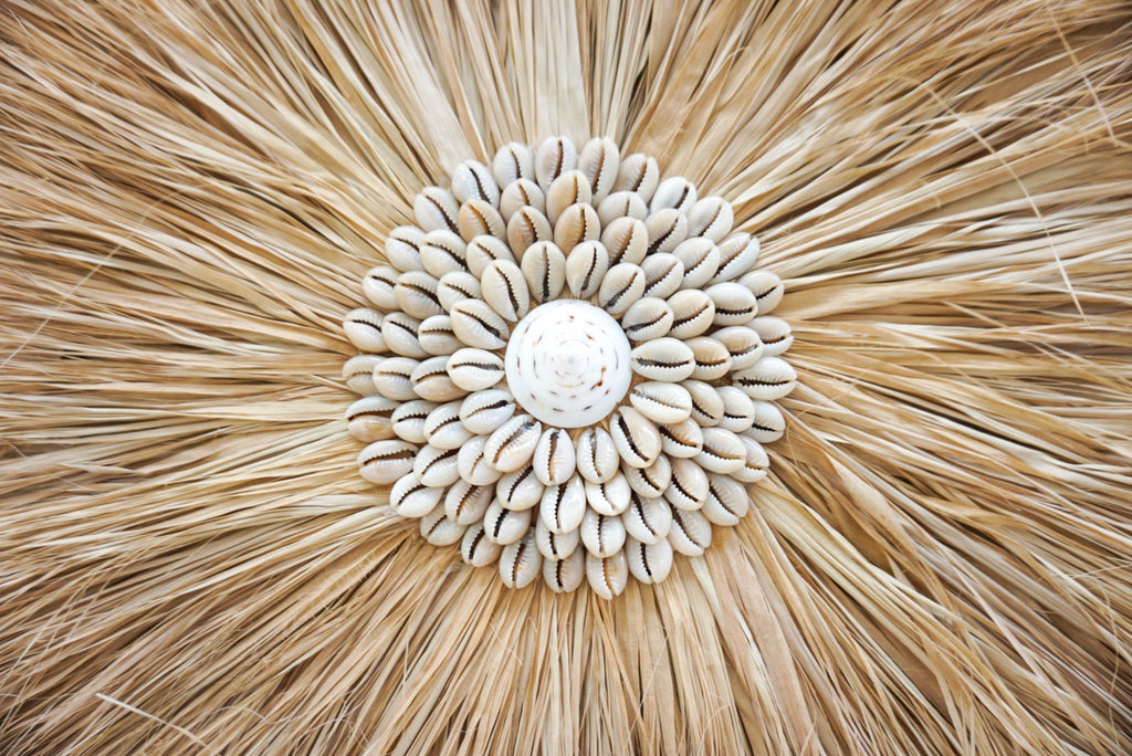Extra large seagrass wall hanging | Seagrass nautical wall decor | boho round large seagrass shell