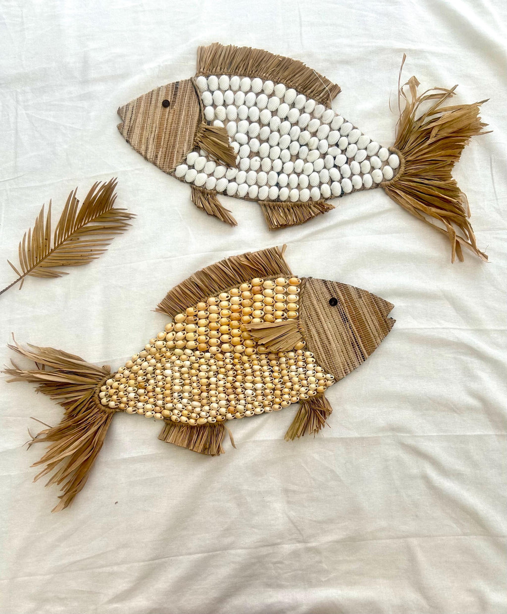 Fish-Shaped Boho Nursery Wall Decor: Sea Shell Coastal Art