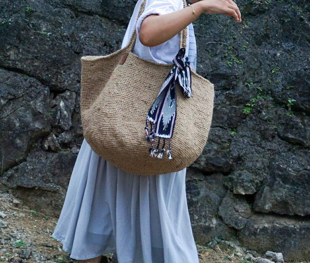 Super Large Jute Crochet Shopper Tote Bag