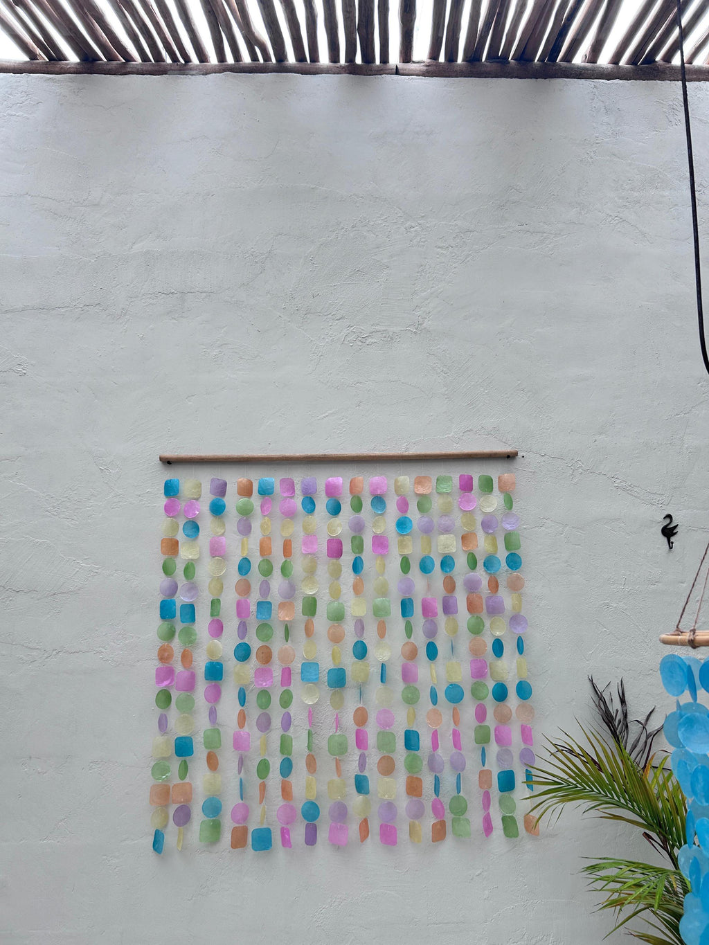 Rainbow Pastel Capiz Shell Wall Hanging Decor