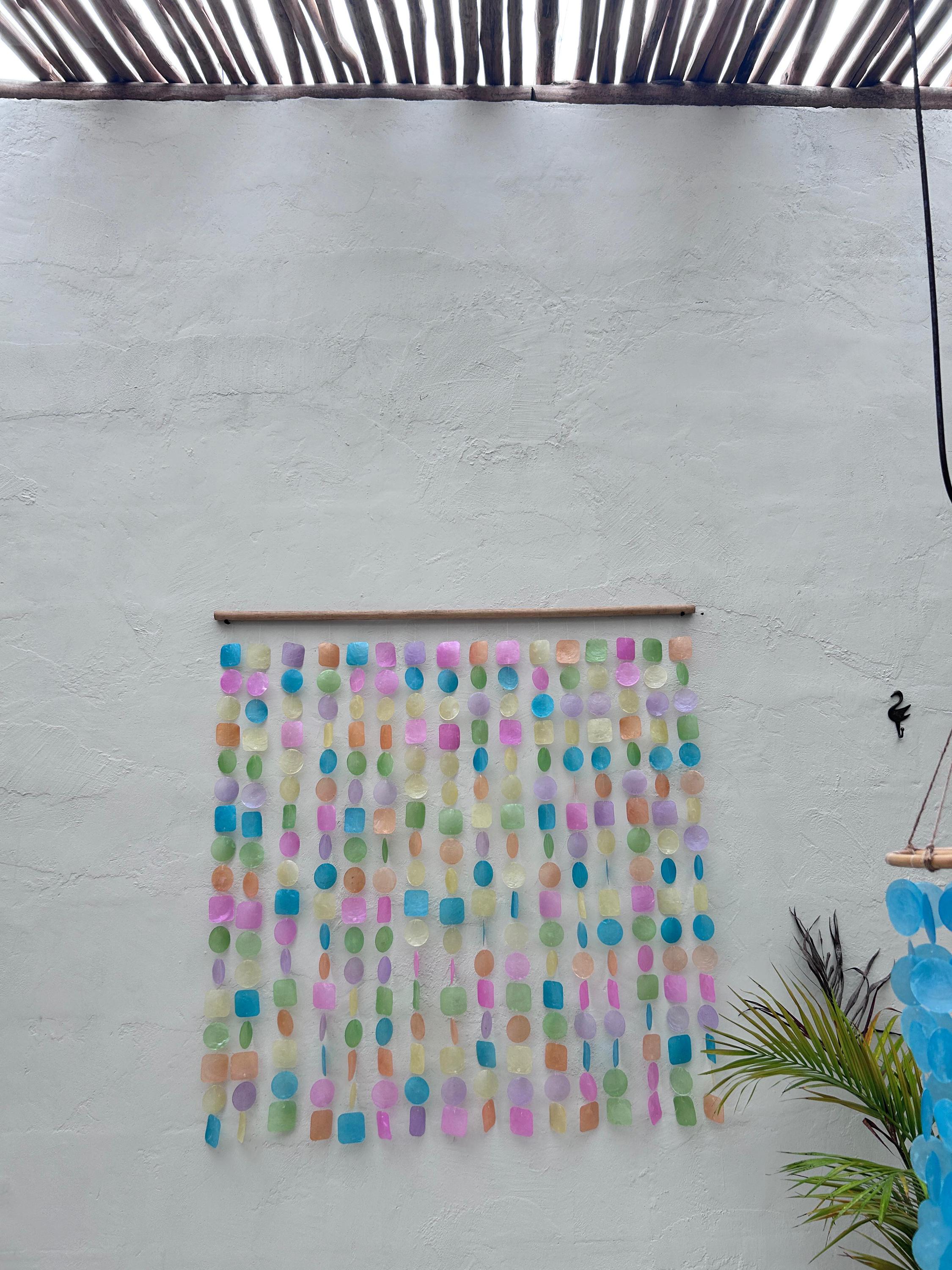 Rainbow Pastel Capiz Shell Wall Hanging Decor