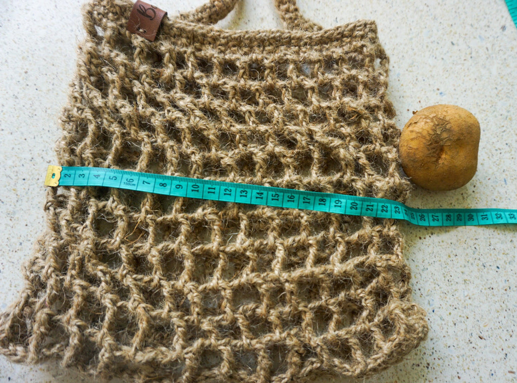Jute fruit hanging basket for fall | vegetable jute mesh hanging basket | handmade kitchen hanging basket