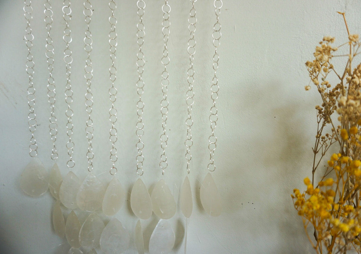 Urban Elegance Metal Chain with Teardrop Capiz Shell Accents