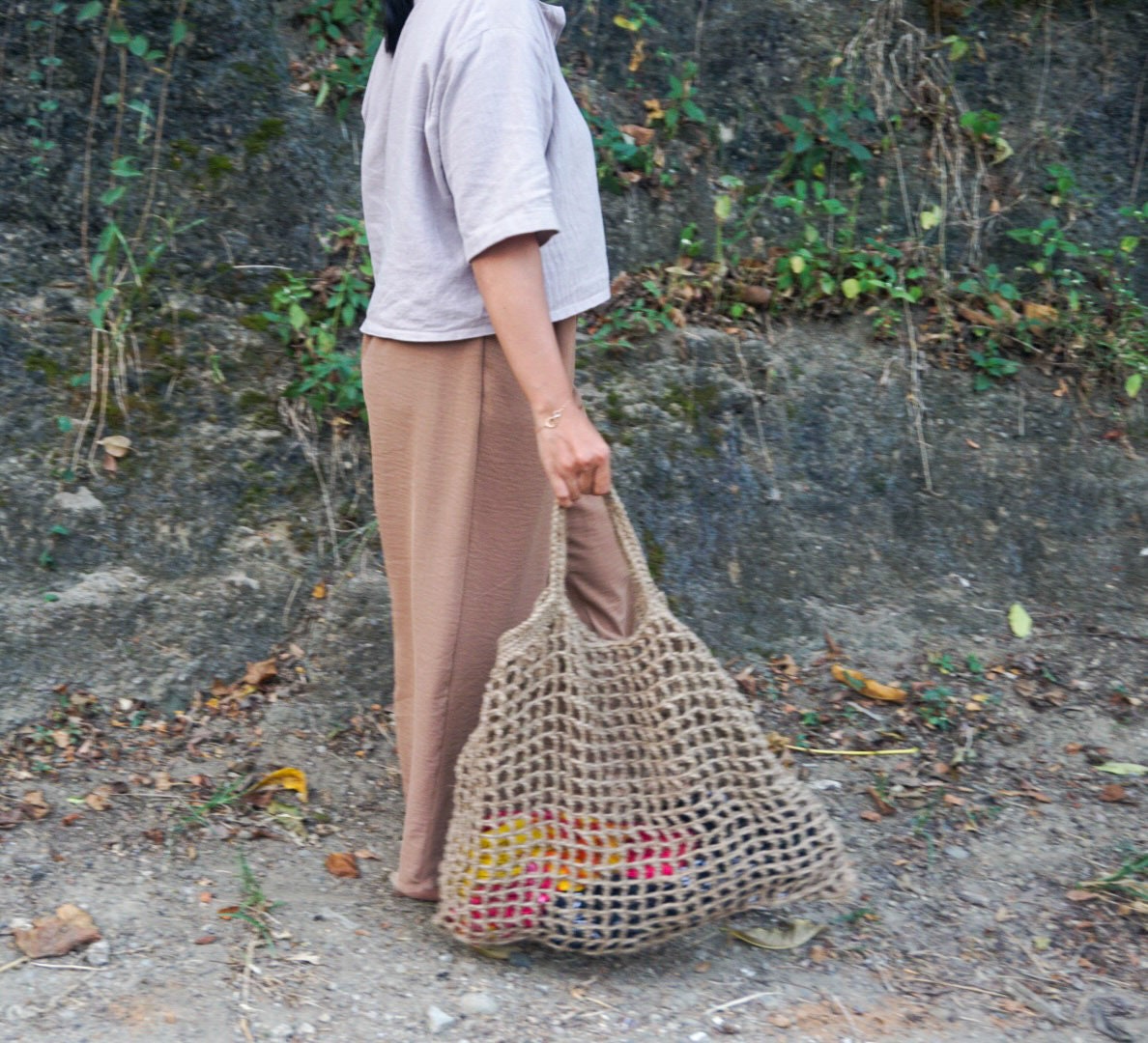Jute tote Net Bag | Jute large beach bag | Jute Market bag | Jute shopping bag | Jute market bag | jute net beach bag