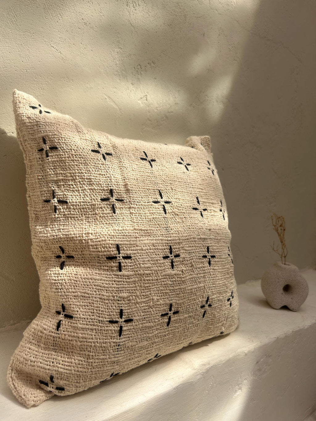 Boho Hand-Stitched Pillow Cover