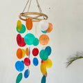 Colorful Round capiz shells wind chime