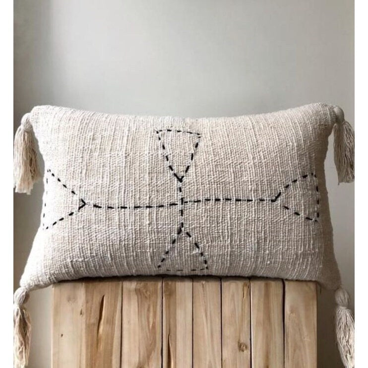 White Tassel Throw Pillow Cover