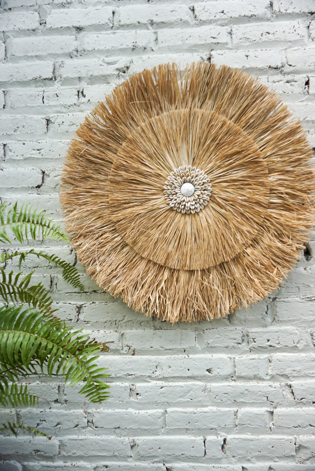 Extra large seagrass wall hanging | Seagrass nautical wall decor | boho round large seagrass shell