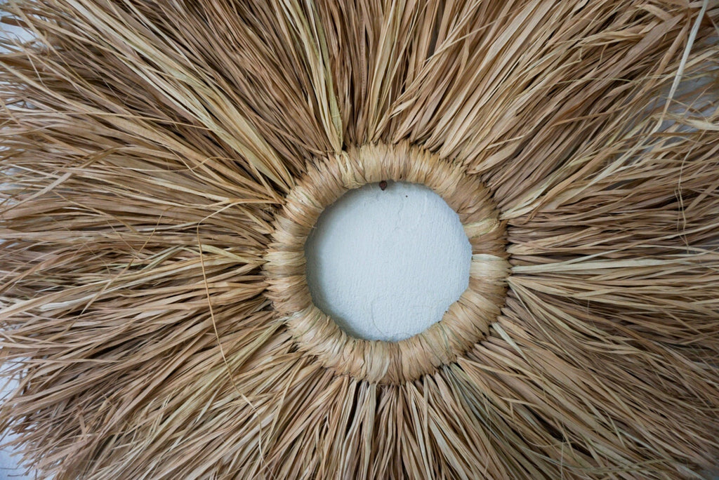 Set of 3 Seagrass Fringe Round Wall Decor
