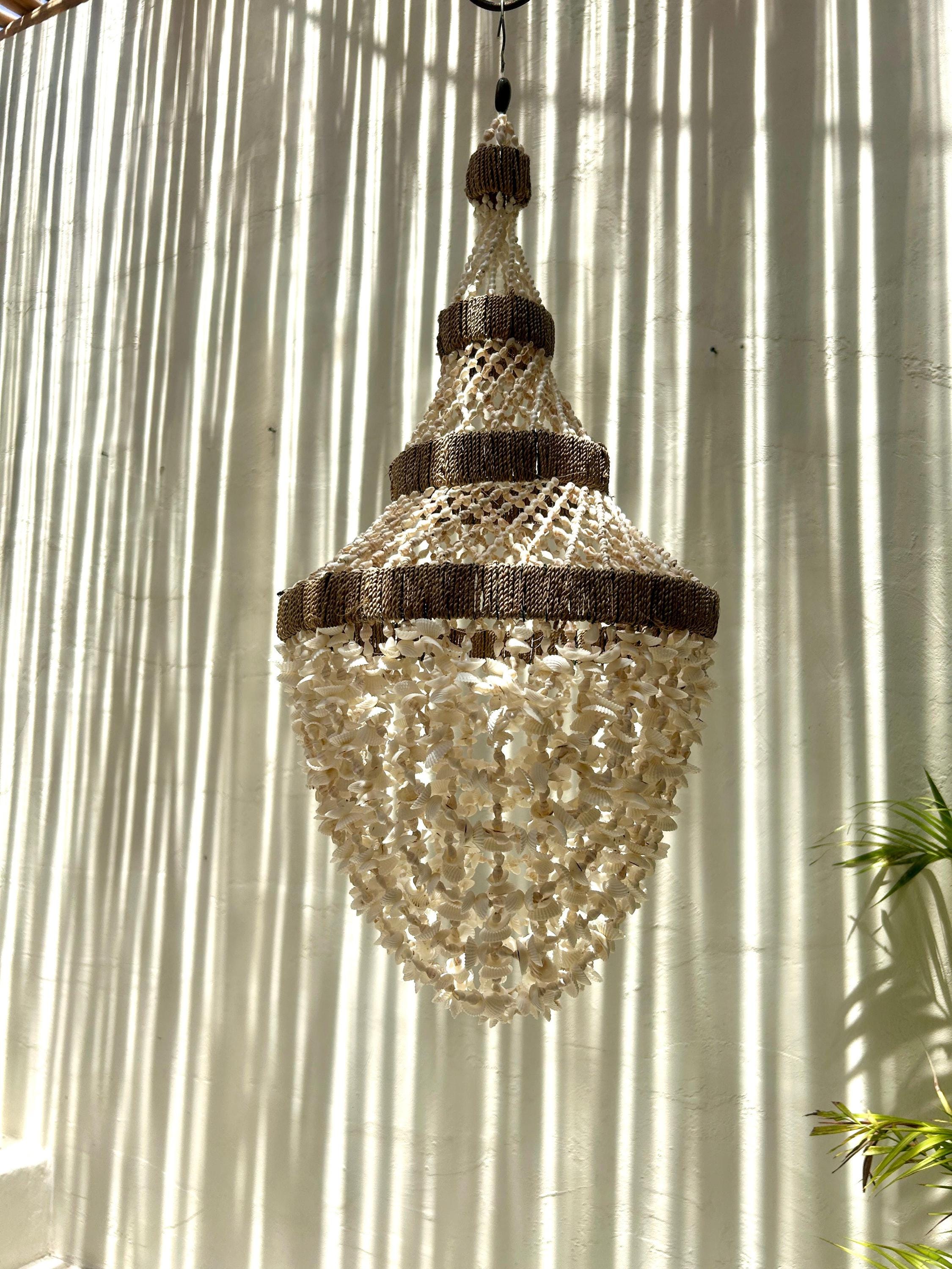 Style 6 Sea Shells Pendant Linght | Nautical Chandelier | Boho Coastal Decor