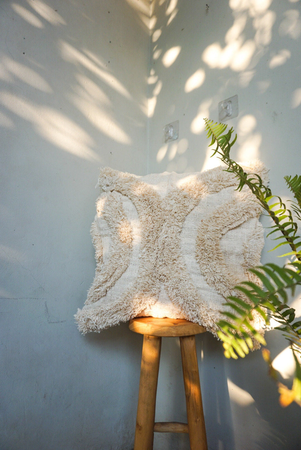 White Boho Pillow Cover