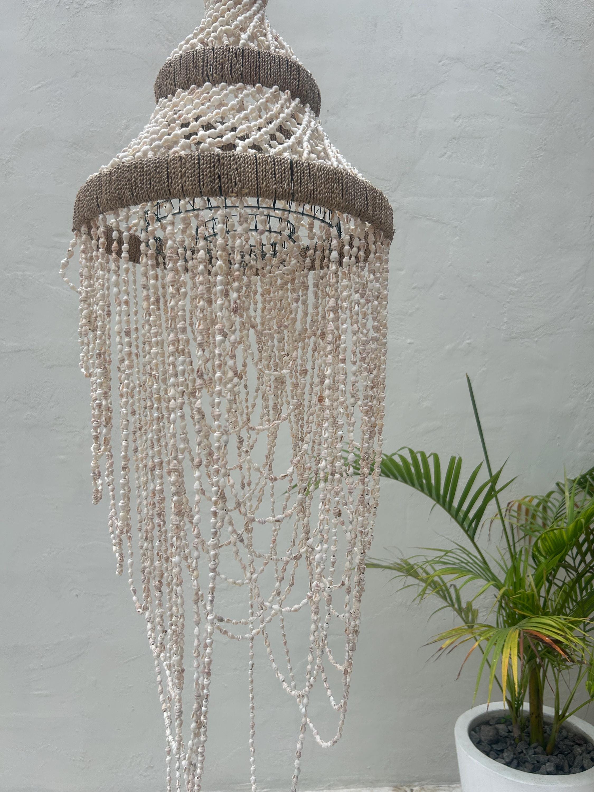 Style 3 Sea Shell Pendant Light – Boho Coastal Chandelier