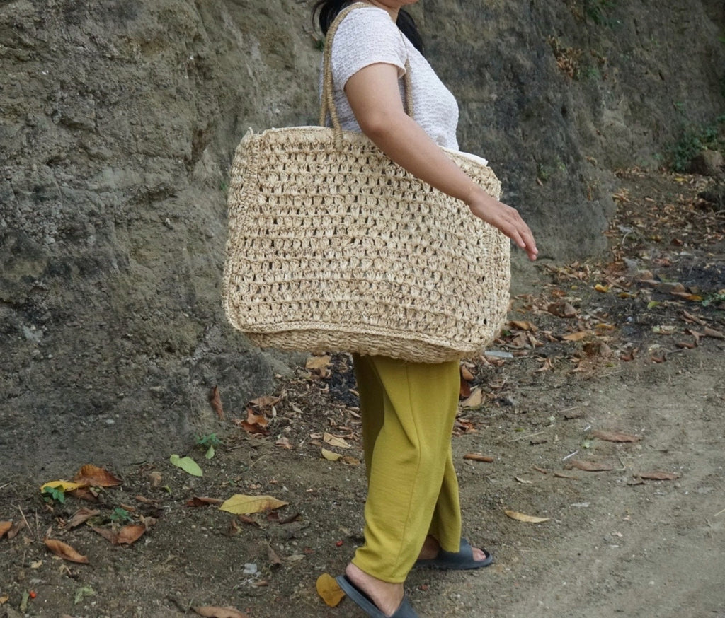 Large raffia crochet summer bag | large beach bag | summer beach bag | raffia large bag