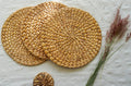 Set of 6 Water Hyacinth Woven Placemats – Boho Natural