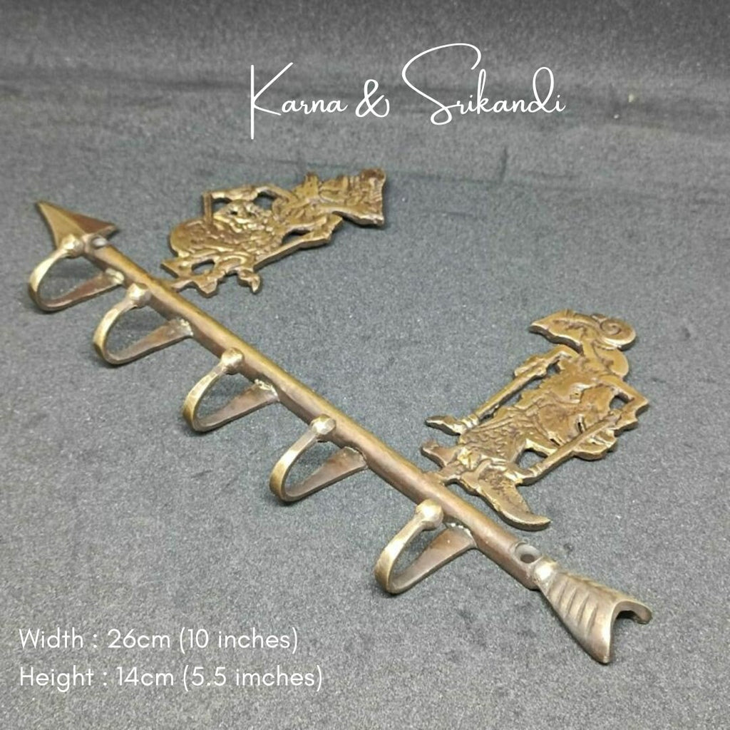 KARNA and SRIKANDI vintage brass hook | Javanese ethnic solid brass hook | Javanese Traditional figure brass hook | vintage look brass hook