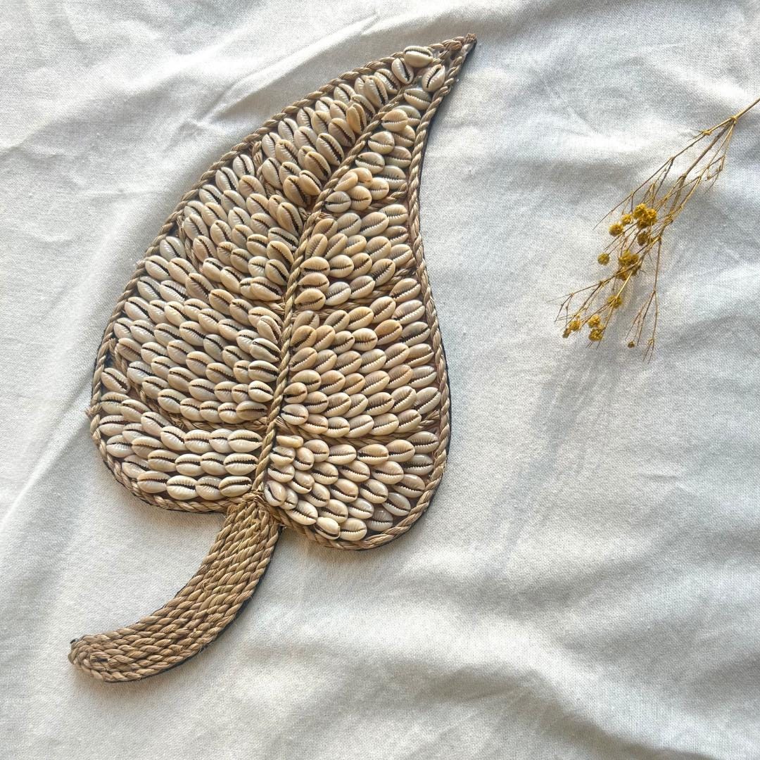Leaf Shape Boho Nursery Sea Shells Decor