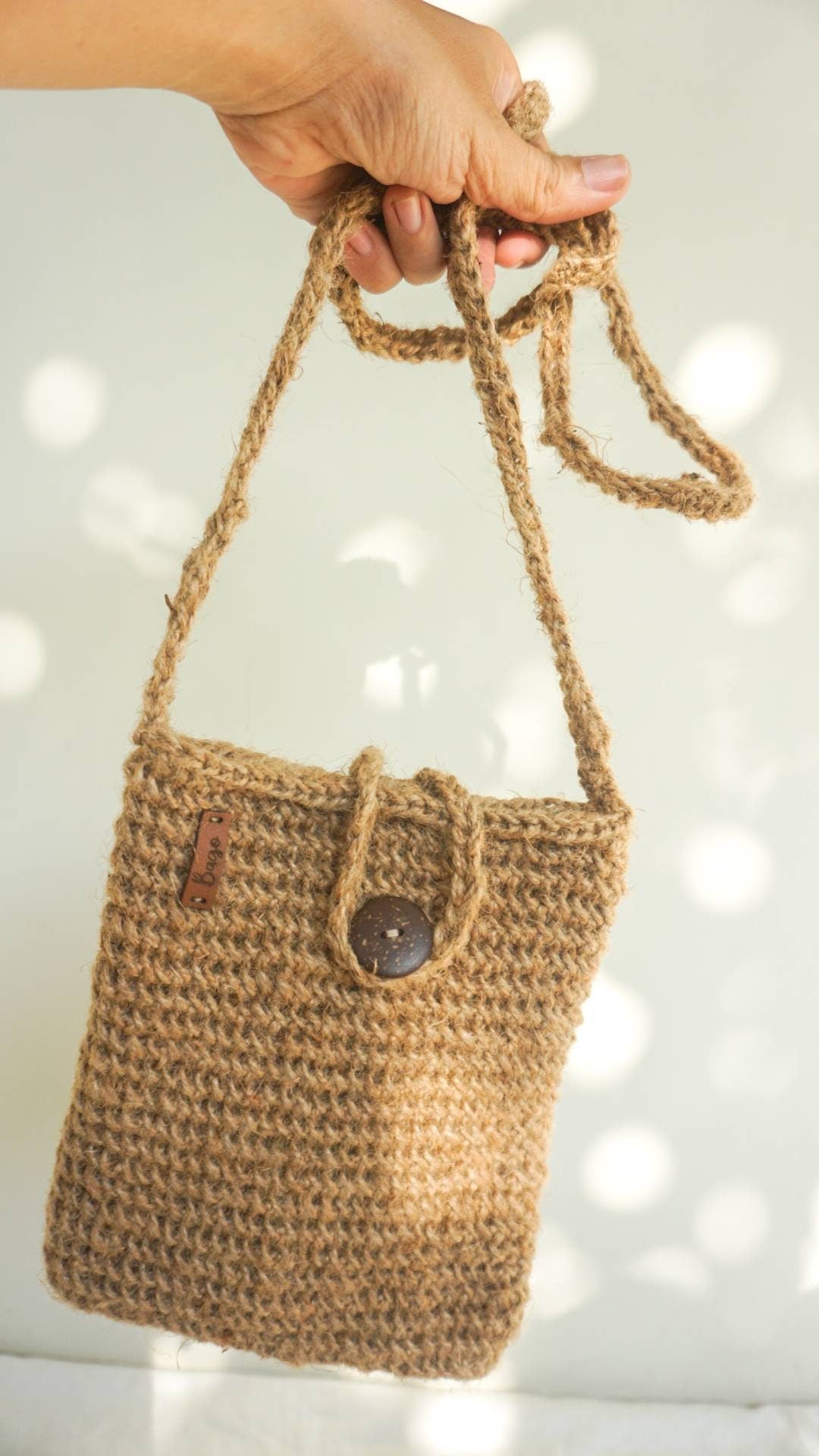 Mini Jute Crochet Crossbody Bag – Phone Pouch
