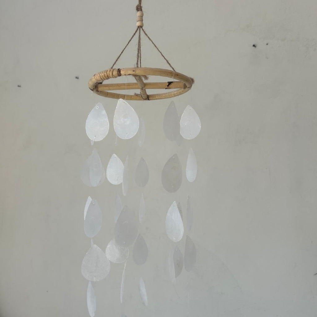 White Water Drop capiz shells wind chime