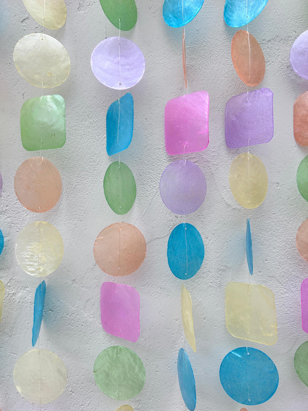 Rainbow Pastel Capiz Shell Wall Hanging Decor