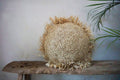 Round Boho Raffia Throw Pillow Cover