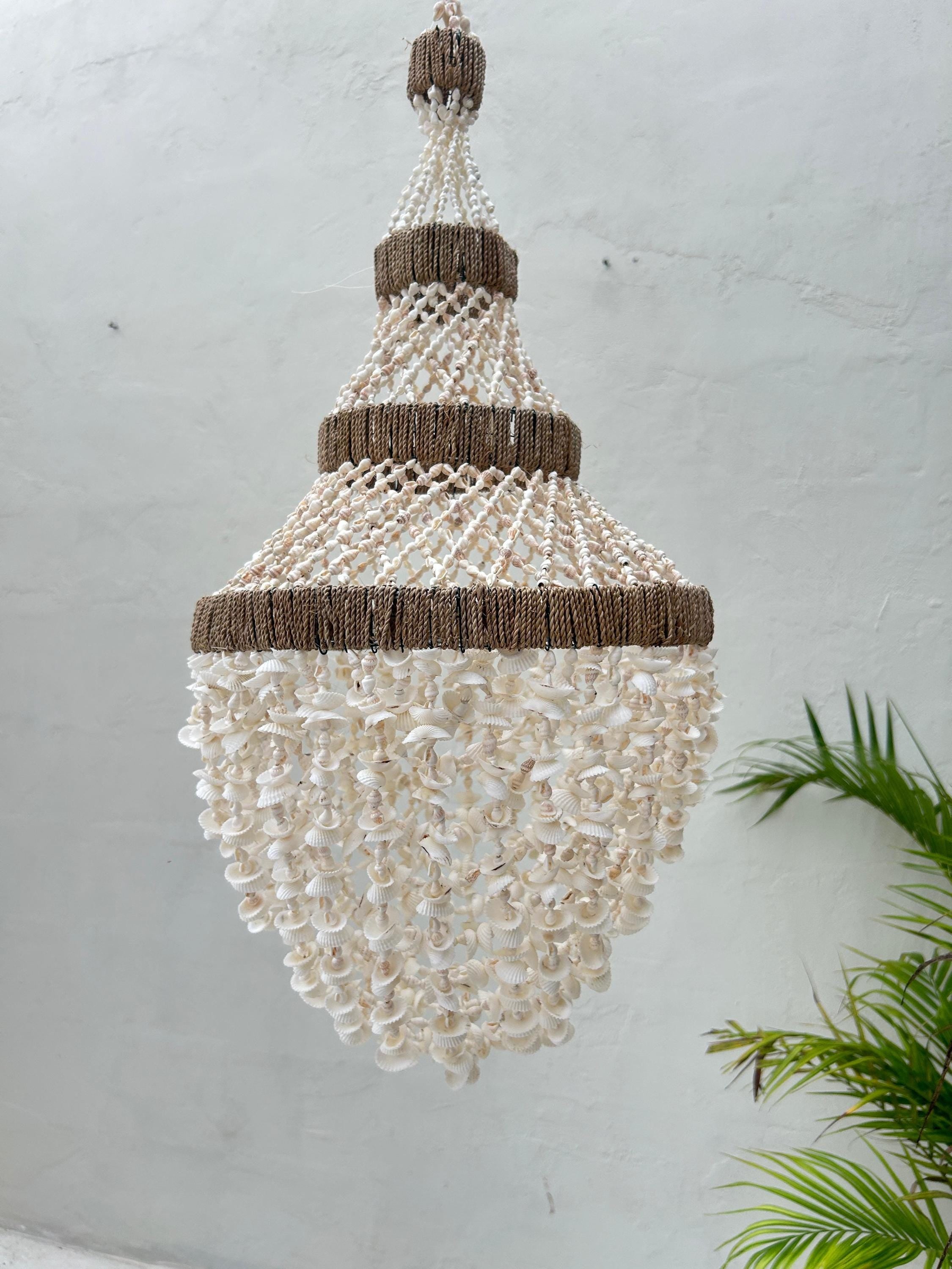 Style 6 Sea Shells Pendant Linght | Nautical Chandelier | Boho Coastal Decor