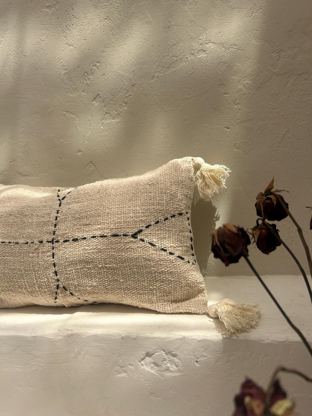 White Tassel Throw Pillow Cover