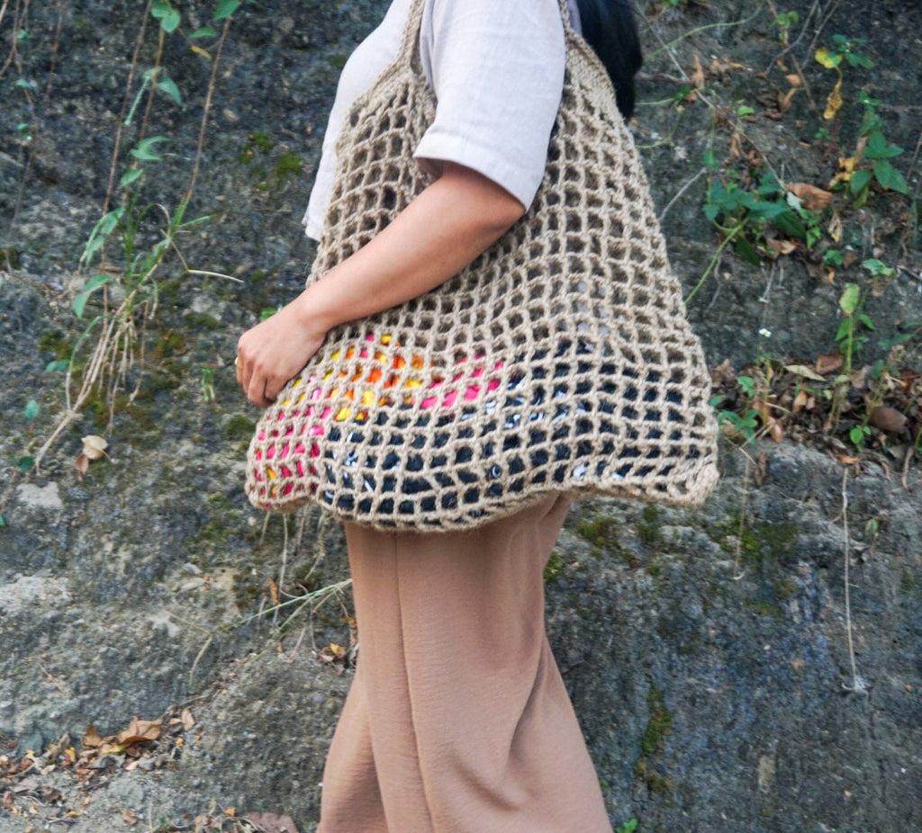 Jute tote Net Bag | Jute large beach bag | Jute Market bag | Jute shopping bag | Jute market bag | jute net beach bag