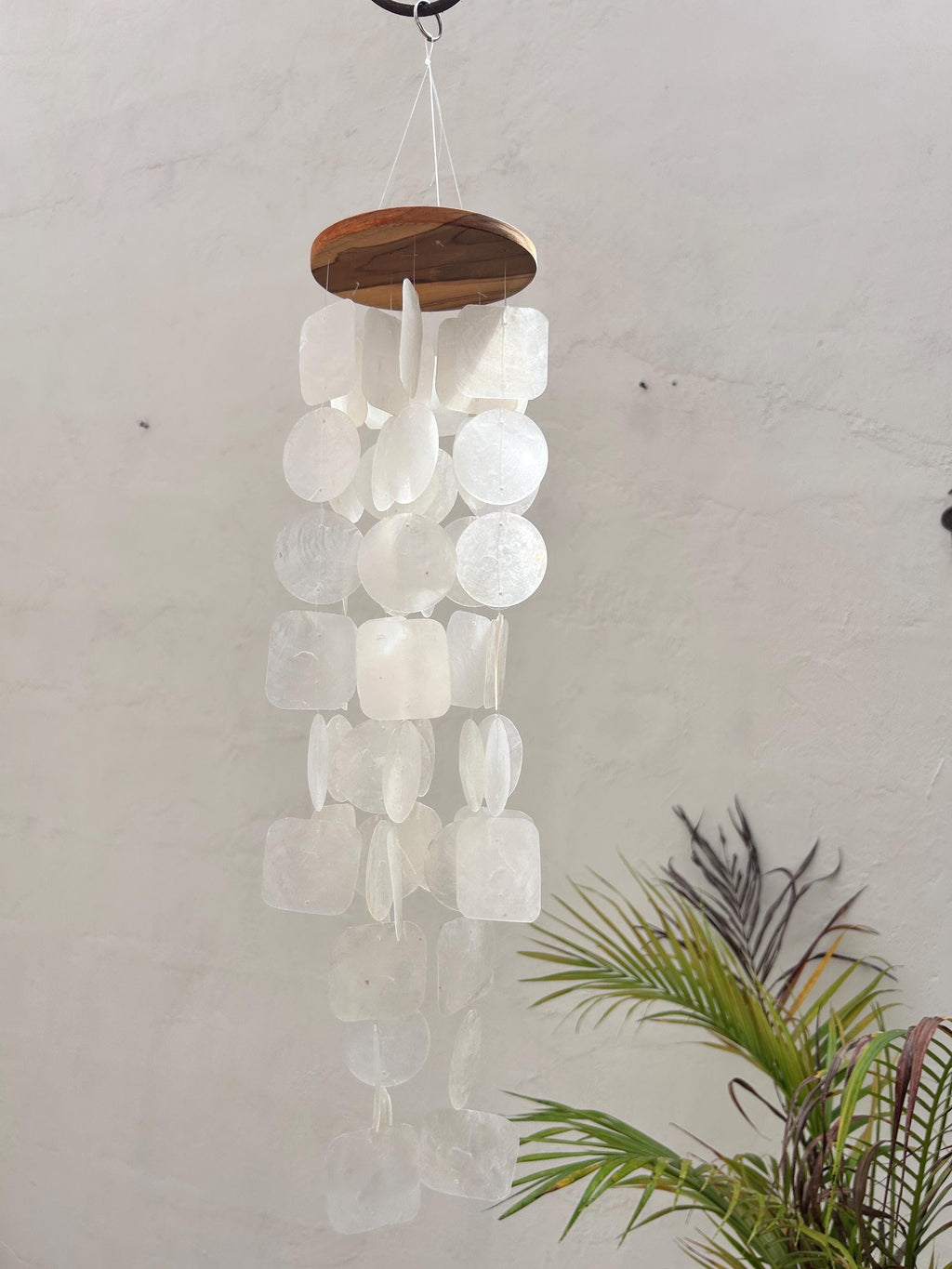 Small White Capiz Shell Wind Chime