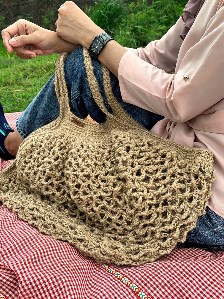 Jute Crochet Net Bag – Market & Beach Tote