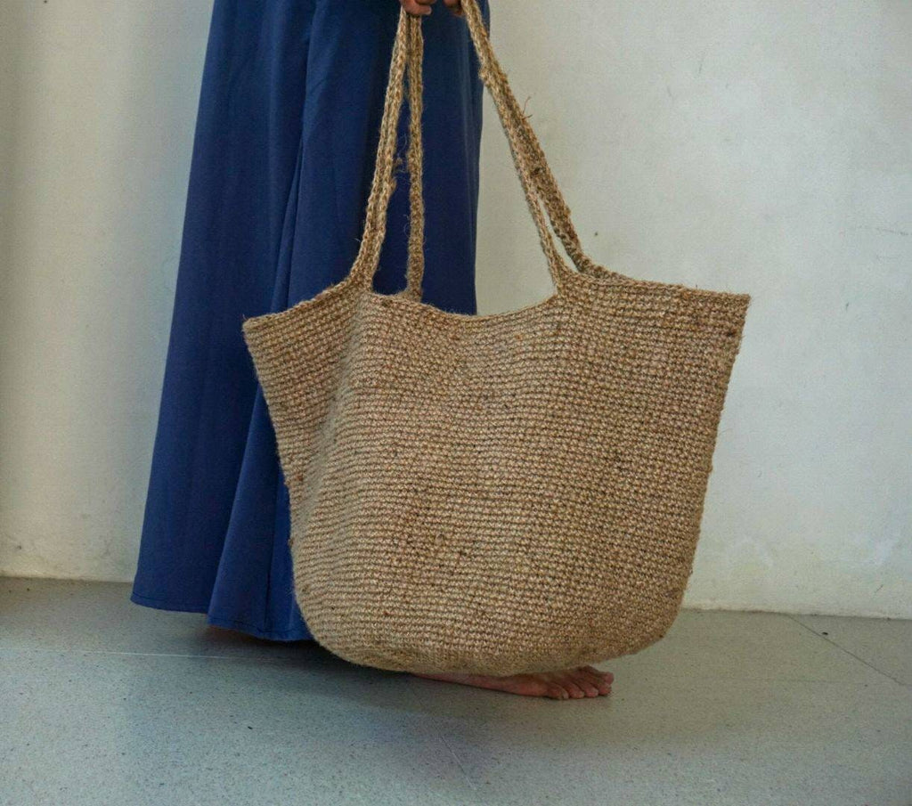 Super Large Jute Crochet Shopper Tote Bag