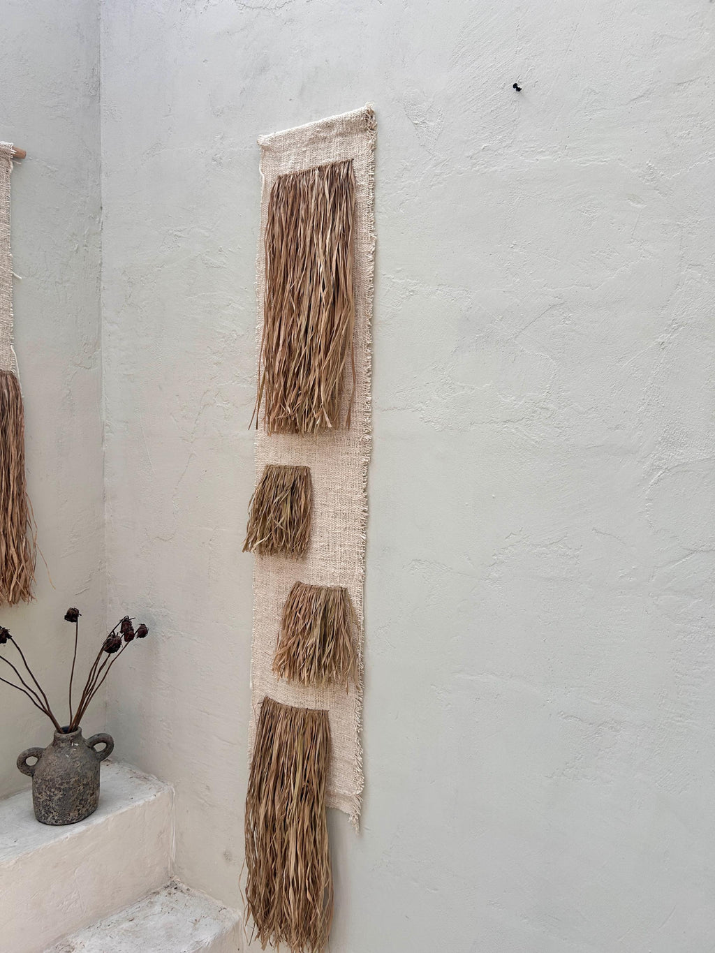 Wabi Sabi Textile Wall Art – Minimalist Natural Fiber Tapestry