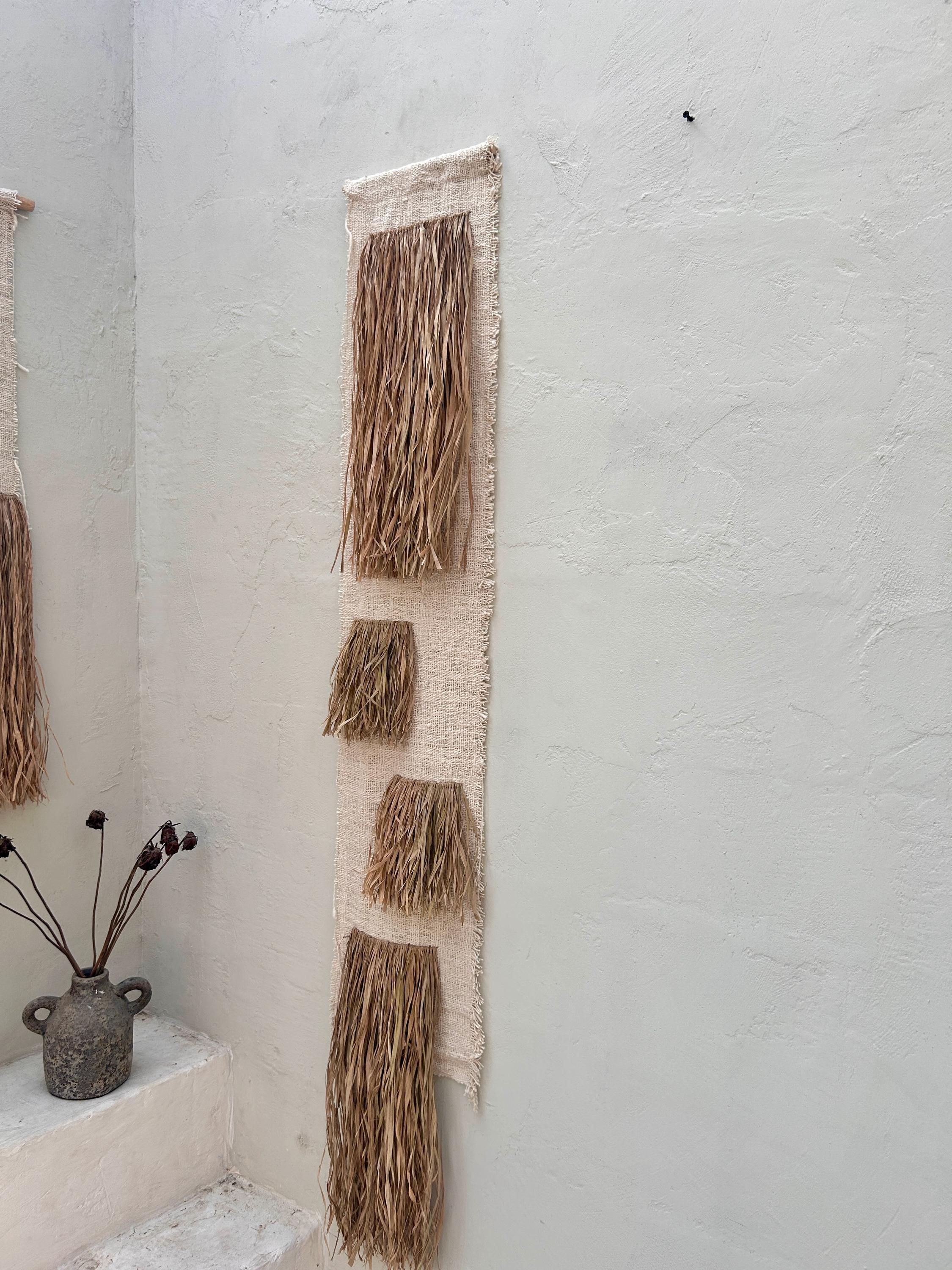 Wabi Sabi Textile Wall Art – Minimalist Natural Fiber Tapestry