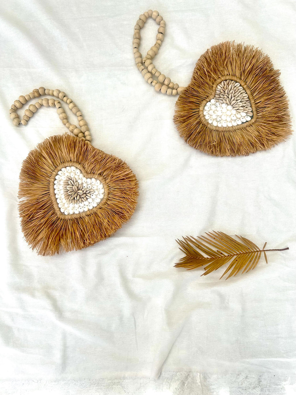 Boho heart shape shells wall hanging | nursery room decor