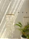 Large White Square capiz shells wind chime