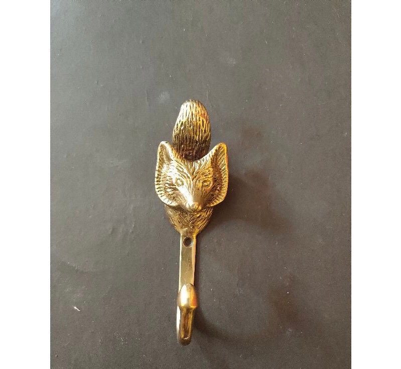 4.7 inches pairs Fox solid brass hook vintage look