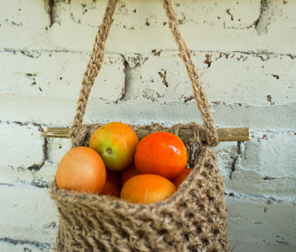 Set of 2 Jute Hanging Baskets – Large Natural Twine Storage