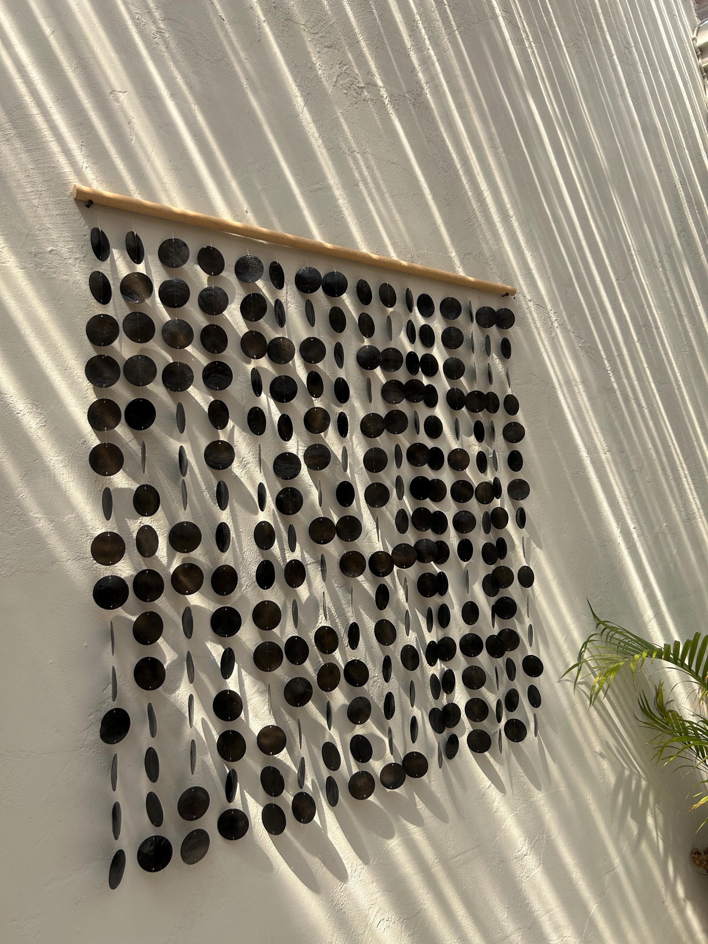 Black capiz shell wall hanging | Beach house blue shell wall hanging | Christmas boho wall hanging | Fall bohemian shell decor