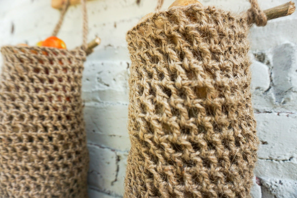 Set of 2 Jute Hanging Baskets – Large Natural Twine Storage
