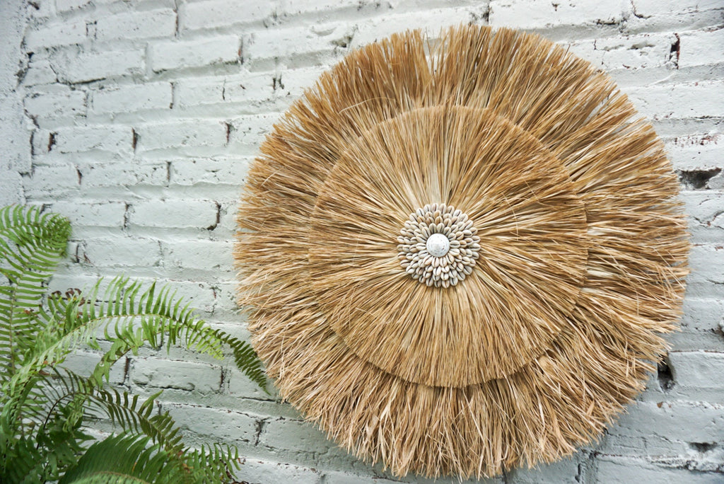 Extra large seagrass wall hanging | Seagrass nautical wall decor | boho round large seagrass shell